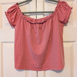 Women's Pink Off-Shoulder Top